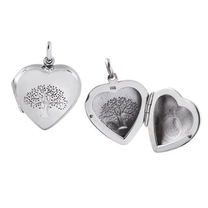 Heart locket silver necklace