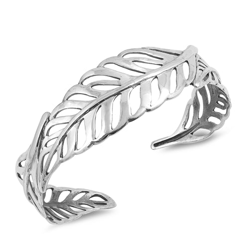 Leaves cuff silver bracelet