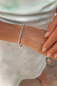 Rope silver bracelet