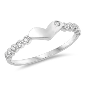 Princess heart zirconia ring