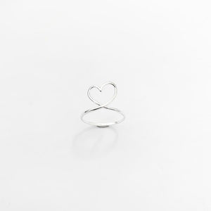 Loop Heart silver ring