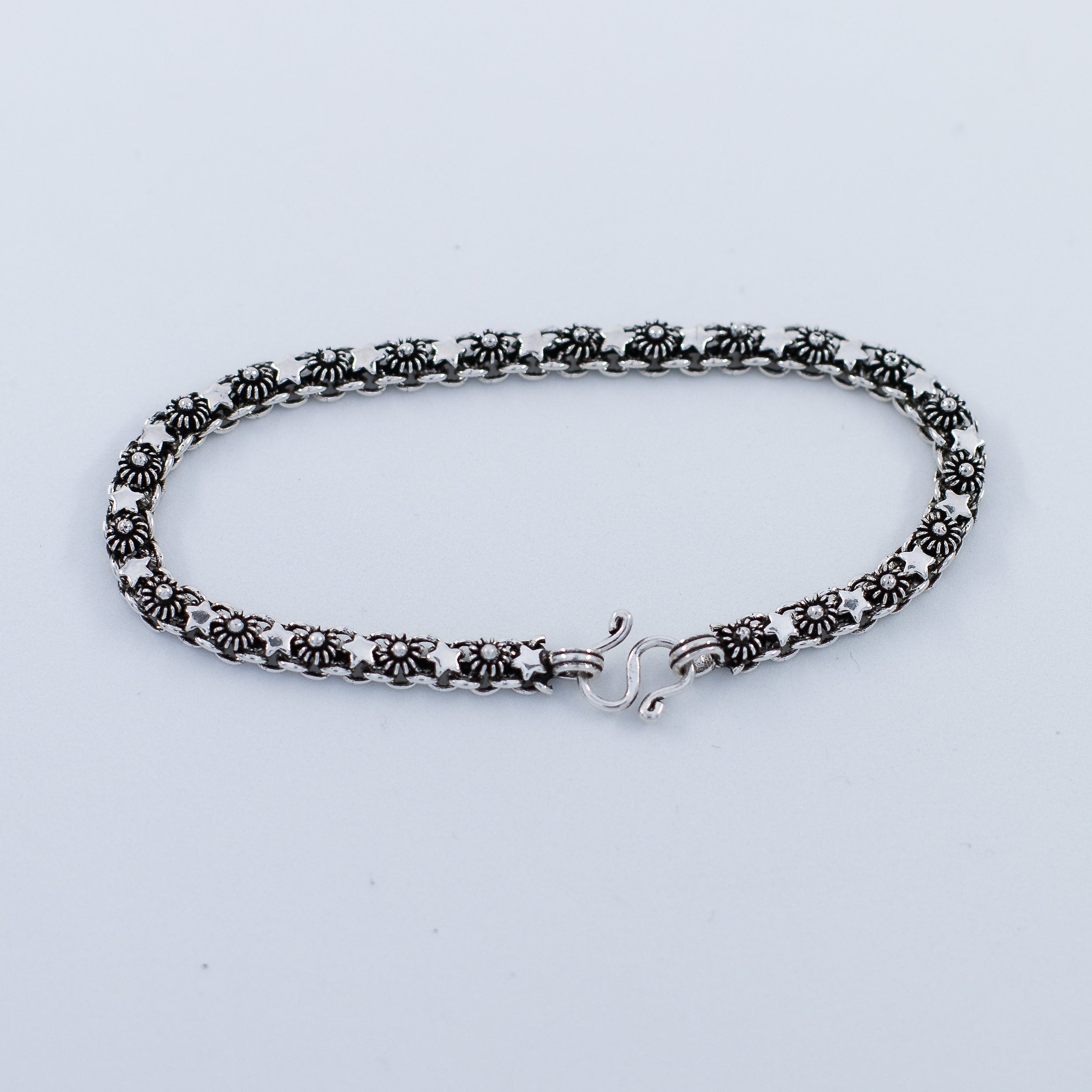 Indian silver stars bracelet