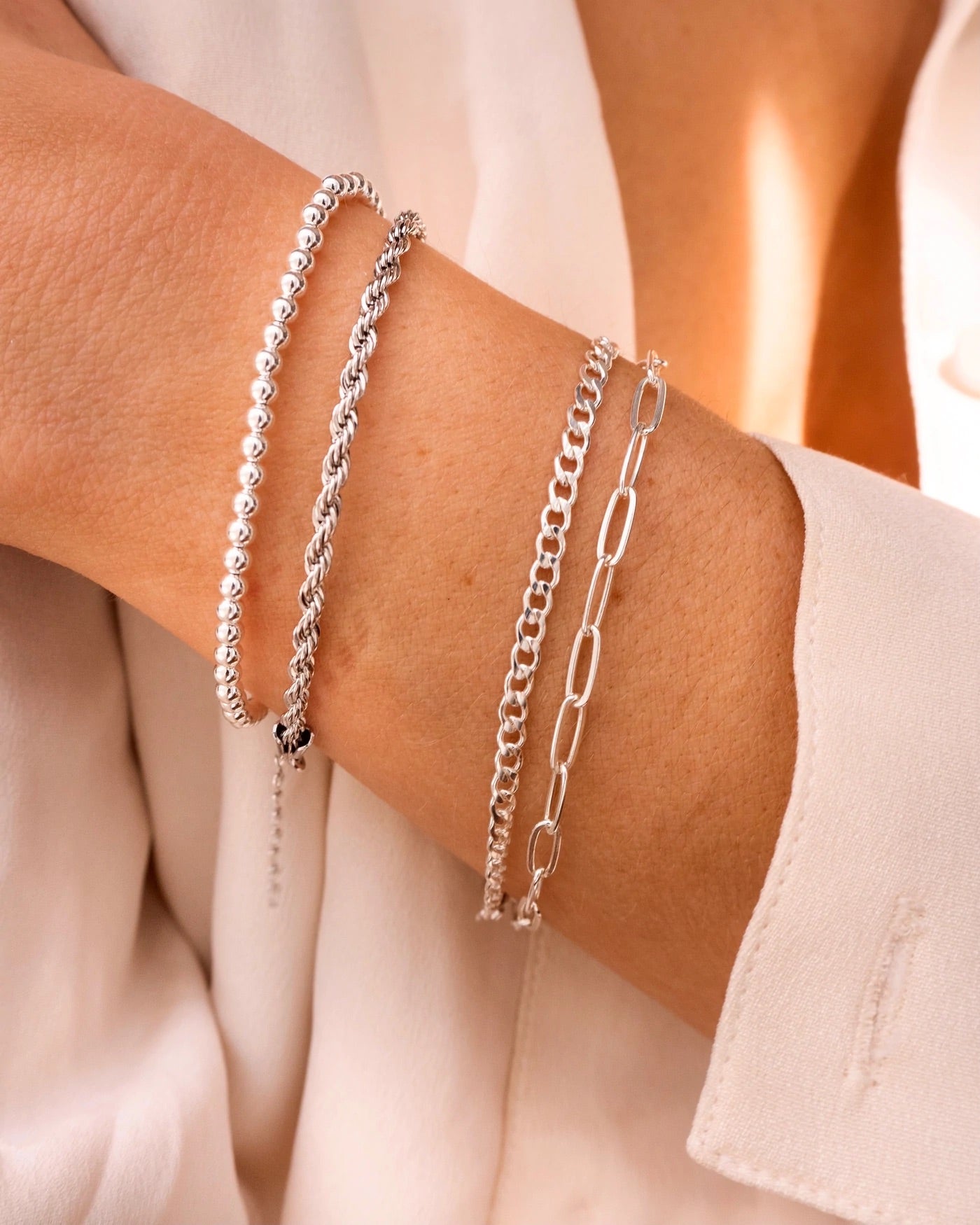 Rope silver bracelet