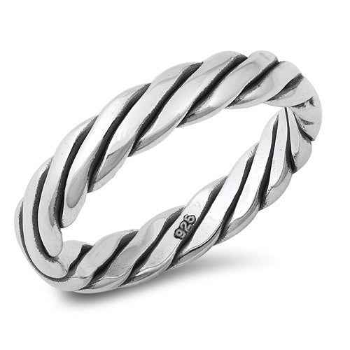 Twisted silver ring