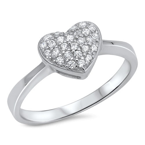 Sophia heart silver ring