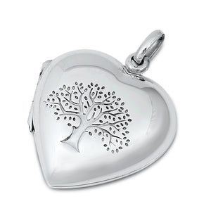 Heart locket silver necklace