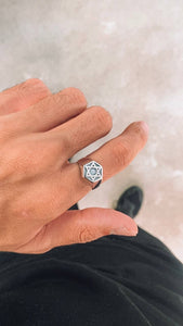 Star signet men's ring