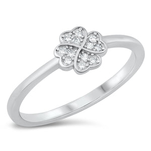 Clover silver ring